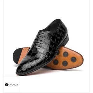CAPORICCI 2543 Genuine black alligator shoes